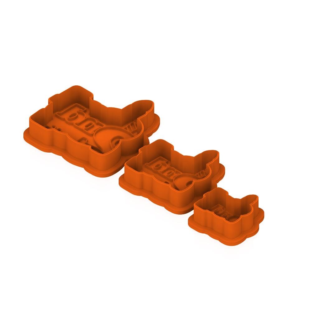 STL 2nd_Birthday - Cutter with Stamp and Knobs - Digital Cookie Cutter STL File – 2", 3", and 4" Sizes Included