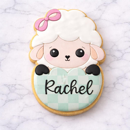 Personalized Lamb_Egg Cookie Cutter | Easter Lamb Cookie Cutter | Custom Name Lamb Cookies | Baby Shower Lamb Cookies | Spring Cookies