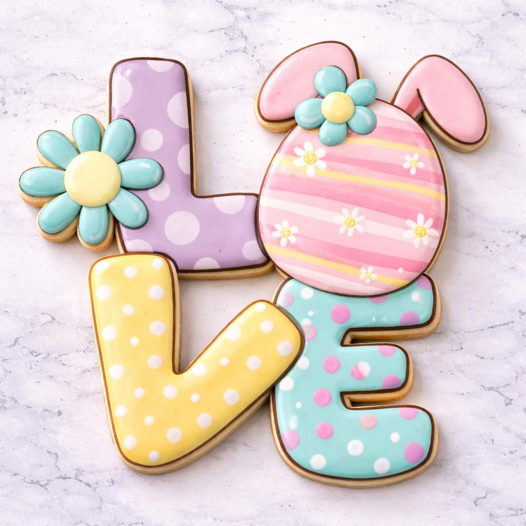 Easter LOVE Cookie Cutter Set | Bunny Egg Love Cookies | Spring Easter Cookie Cutters | Cute Easter Sugar Cookies | Bunny Love Cookie Cutter