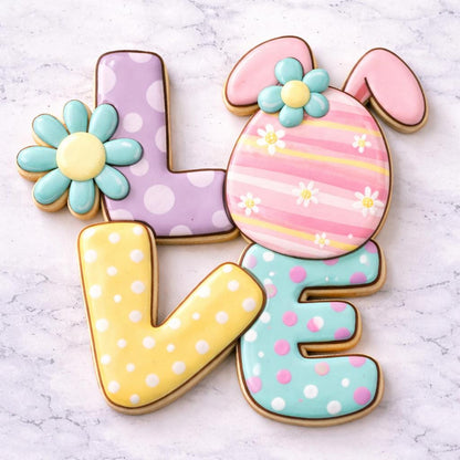 Easter LOVE Cookie Cutter Set | Bunny Egg Love Cookies | Spring Easter Cookie Cutters | Cute Easter Sugar Cookies | Bunny Love Cookie Cutter