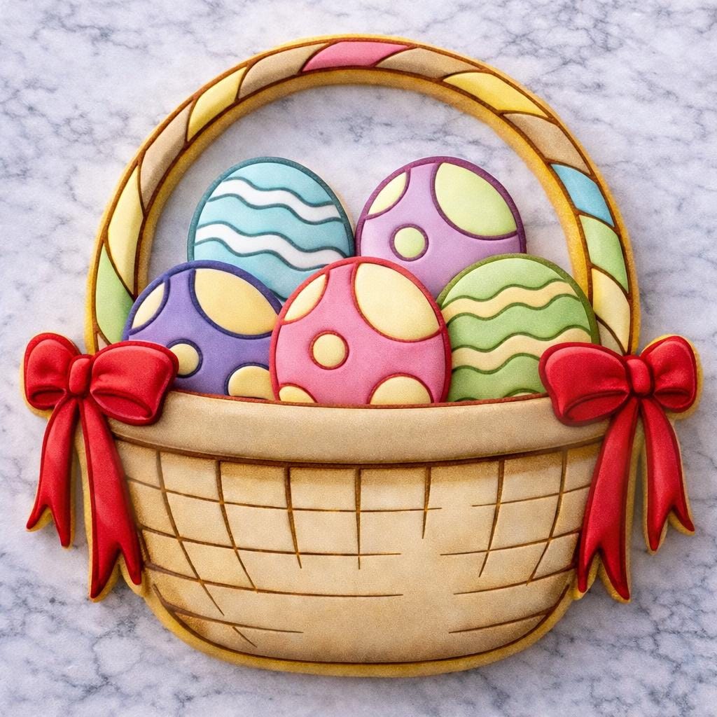 Easter Basket Cookie Cutter | Easter Egg Basket Cookie | Spring Easter Cookie Cutter | Egg Hunt Basket Sugar Cookie | Easter Baking Cutter
