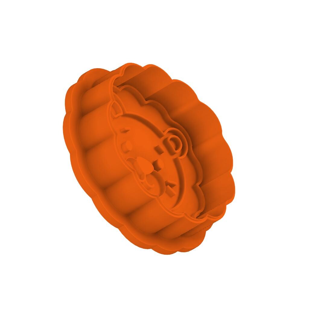 STL Lion_Head -  Cutter and Stamp included with Knobs - Digital Cookie Cutter STL File – 2", 3", and 4" Sizes Included