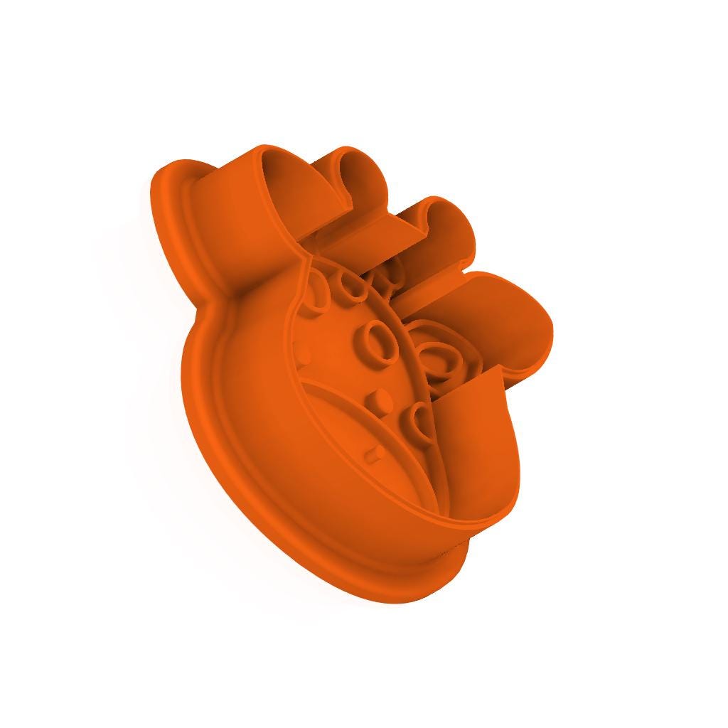 STL Giraffe_Head - Cutter with Stamp and Knob - Digital Cookie Cutter STL File – 2", 3", and 4" Sizes Included
