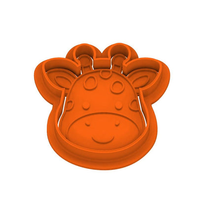 STL Giraffe_Head - Cutter with Stamp and Knob - Digital Cookie Cutter STL File – 2", 3", and 4" Sizes Included