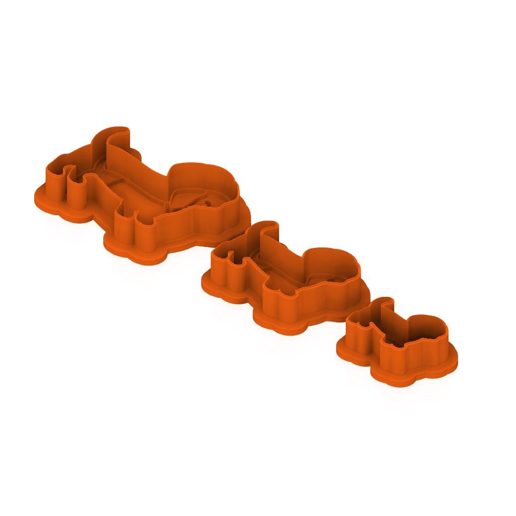 STL Wiener_Dog - Cutter with Stamp and Knobs - Digital Cookie Cutter STL File – 2", 3", and 4" Sizes Included