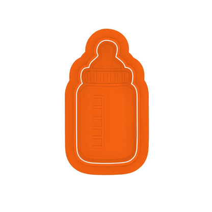 STL Baby_Bottle - Cutter with Stamp and Knobs - Digital Cookie Cutter STL File – 2", 3", and 4" Sizes Included