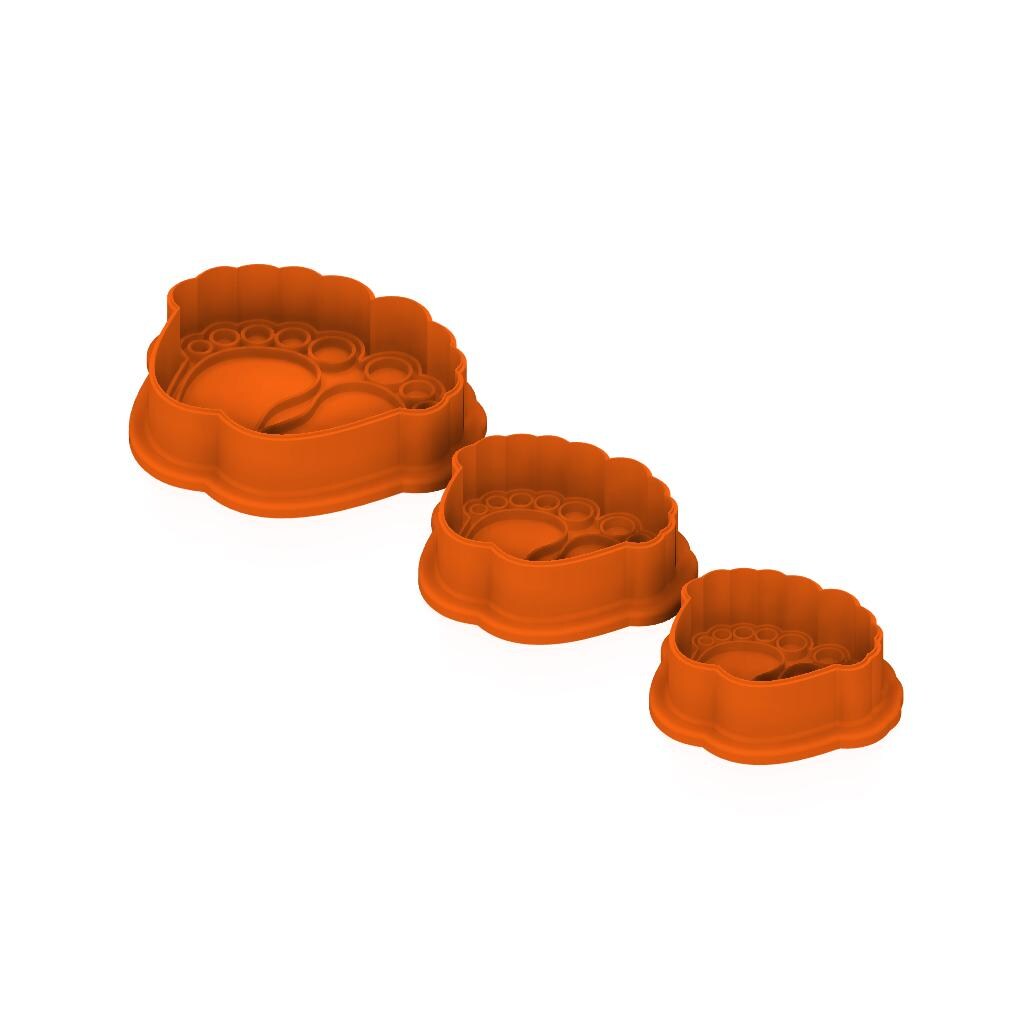 STL Baby_Footprints - Cutter with Stamp and Knobs - Digital Cookie Cutter STL File – 2", 3", and 4" Sizes Included