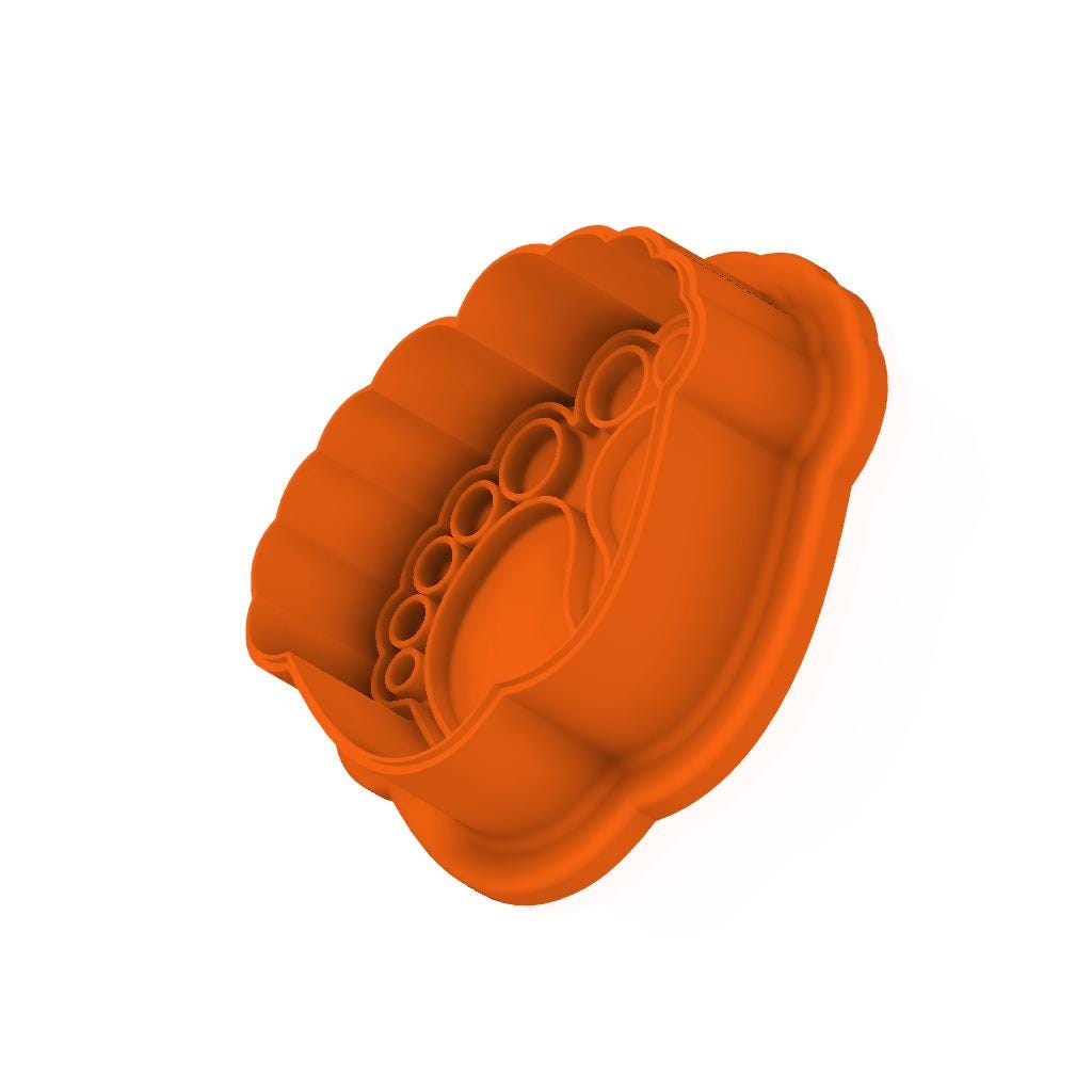 STL Baby_Footprints - Cutter with Stamp and Knobs - Digital Cookie Cutter STL File – 2", 3", and 4" Sizes Included