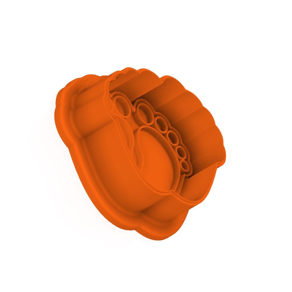 STL Baby_Footprints - Cutter with Stamp and Knobs - Digital Cookie Cutter STL File – 2", 3", and 4" Sizes Included