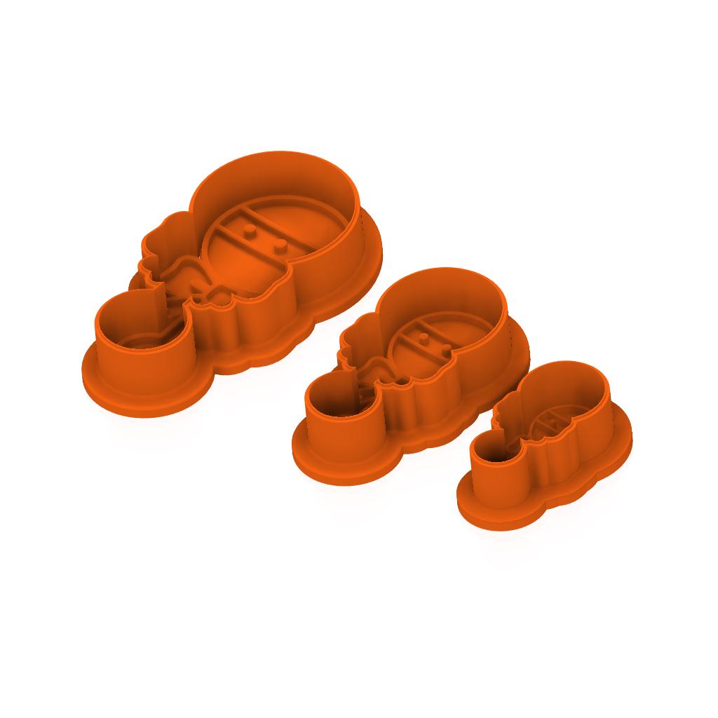 STL Baby_Rattle - Cutter with Stamp and Knobs - Digital Cookie Cutter STL File – 2", 3", and 4" Sizes Included