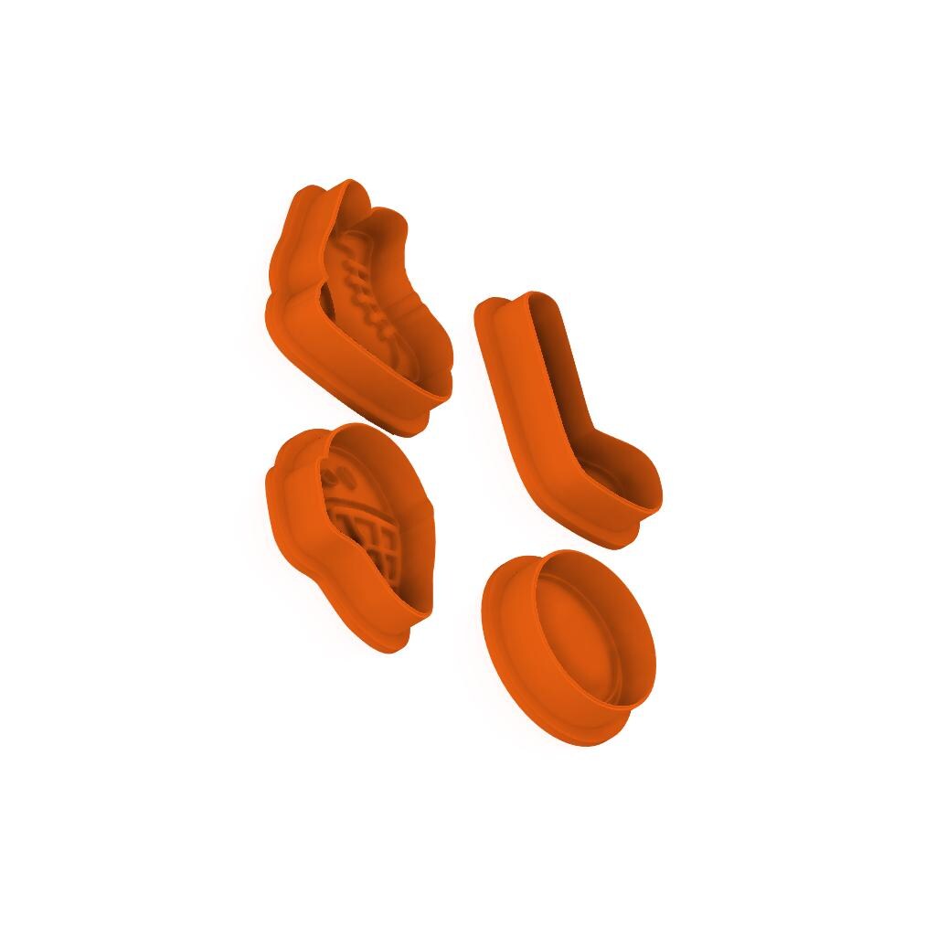 STL Hockey Set - 4 Cutters with Stamps and Knobs - Digital Cookie Cutter STL File – 2", 3", and 4" Sizes Included
