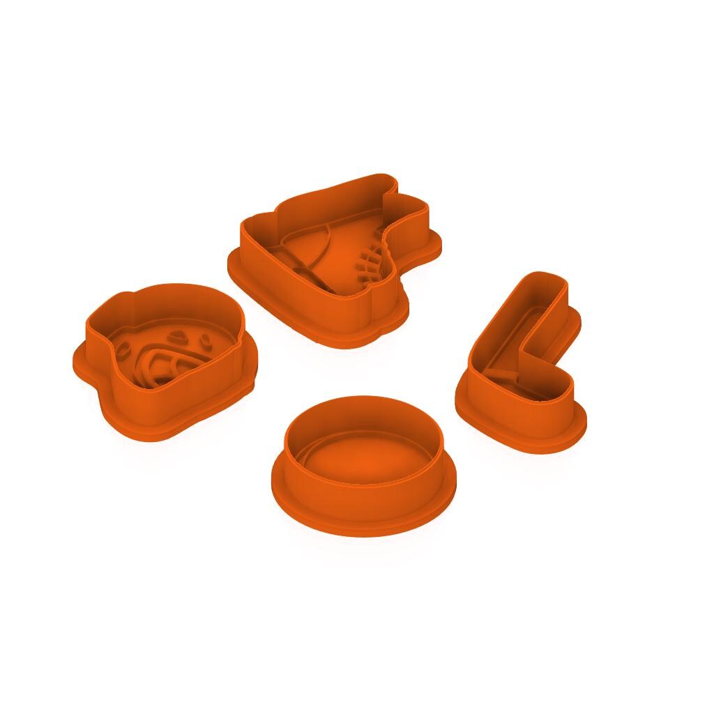 STL Hockey Set - 4 Cutters with Stamps and Knobs - Digital Cookie Cutter STL File – 2", 3", and 4" Sizes Included