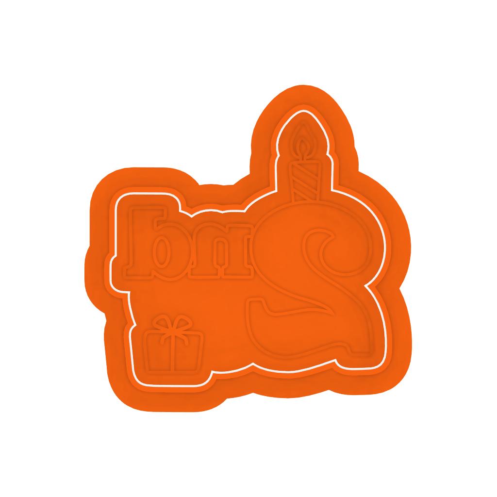 STL 2nd_Birthday - Cutter with Stamp and Knobs - Digital Cookie Cutter STL File – 2", 3", and 4" Sizes Included