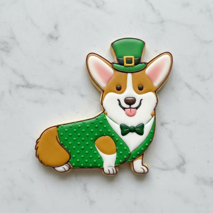 Irish Corgi Cookie Cutter | St Patrick’s Day Dog Cookie Cutter | Lucky Corgi Cutter |St Paddy’s Day Pet Cookie Cutter
