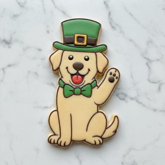 Irish Labrador Cookie Cutter |  Leprechaun Dog Cookie Cutter |  Shamrock Hat Dog Cutter | St Patrick’s Day Dog Cookie Cutter