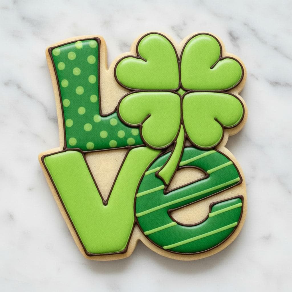 St_Patricks Day_LOVE Cookie Cutter with Shamrock | Lucky Love Cookie Cutter | Shamrock Love | St Paddy’s Day | Irish Love Cookie Cutter