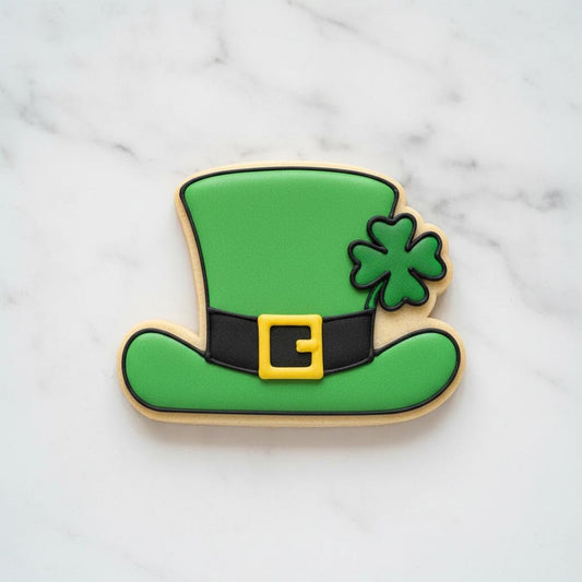 Leprechaun Top_Hat Cookie Cutter, St. Patrick’s Day Hat with Shamrock Cutter, Lucky Irish Cookie Cutter