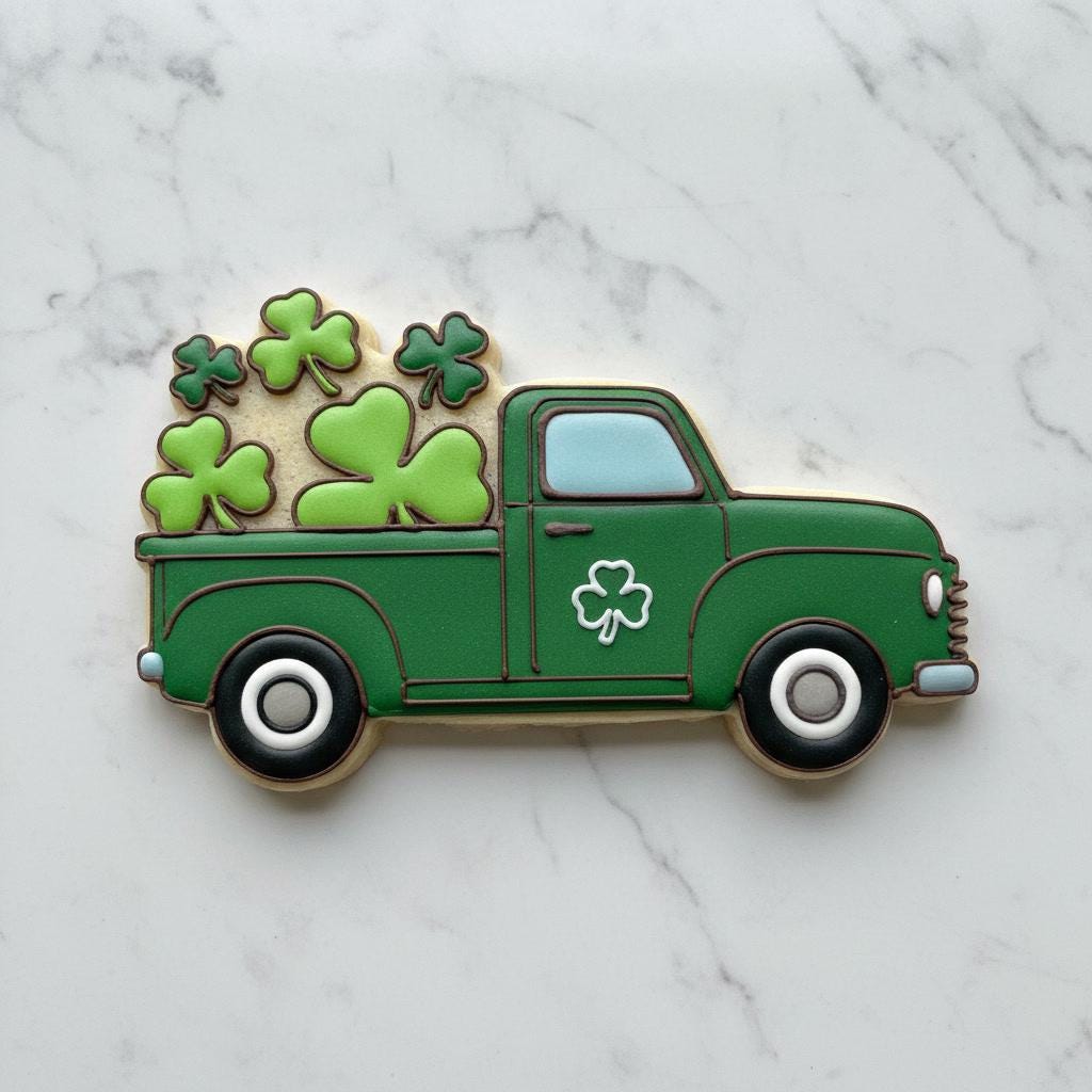Shamrock pickup Cookie Cutter | St. Patrick’s Day Vintage Pickup Cutter with Stamp or Stencil Option | Irish Holiday Baking
