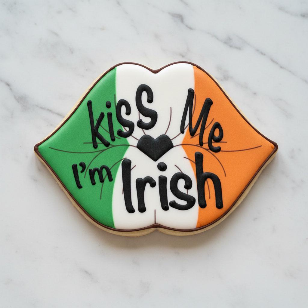 Kiss Me I’m Irish Lips Cookie Cutter | St Patrick’s Day Lip Cookie Cutter | Irish Flag Lips Cutter | St Paddy’s Day Cookie Cutter