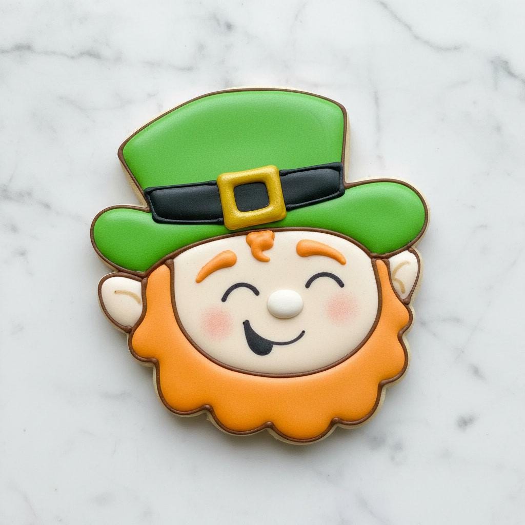 Leprechaun Cookie Cutter with Shamrock, St. Patrick’s Day Cutter with Stamp Option, Lucky Irish Cookie Cutter, Clover Character Baking Tool