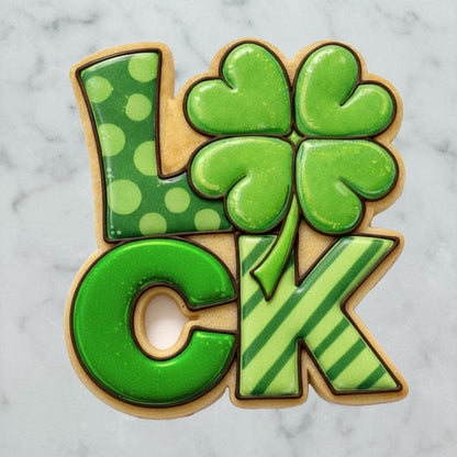 St Patrick’s Day LUCK Cookie Cutter with Shamrock | Lucky Clover Cookie Cutter | Irish LUCK | St Paddy’s Day Cookie Cutter | Shamrock