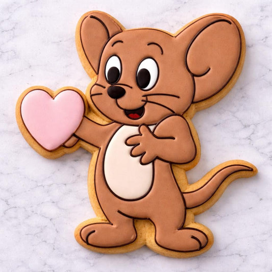 Jerry Heart Valentine Mouse Cookie Cutter – Cute Cartoon Mouse Holding Heart