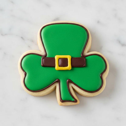 Shamrock_with Leprechaun_Hat Cookie Cutter | St. Patrick’s Day Clover Hat Cutter | Lucky Irish Cookie Cutter