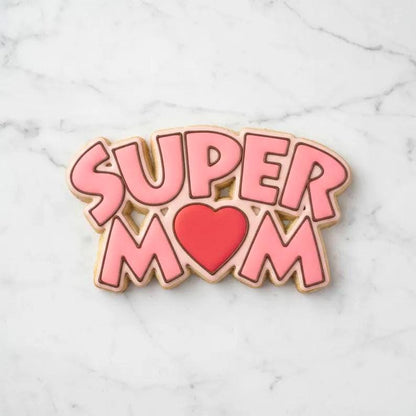 Super Mom Cookie Cutter | Mother’s Day Cookie Cutter | Super Mom Letter Cutter with Heart | Mom Cookie Cutter | Gift for Mom Baking Tool