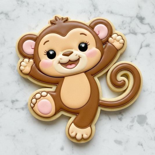 Baby Monkey Cookie Cutter | Safari Baby Shower Cookie Cutter | Cute Monkey Cookie Cutter | Jungle Animal Cookie Cutter | Neutral Baby Party