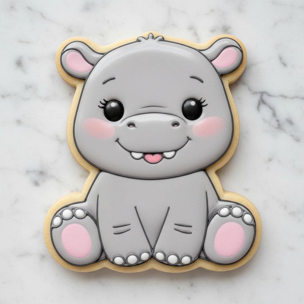 Baby Hippo Cookie Cutter | Safari Baby Shower Cookie Cutter | Cute Hippopotamus | Jungle Animal Cookie Cutter | Neutral Baby Party Party