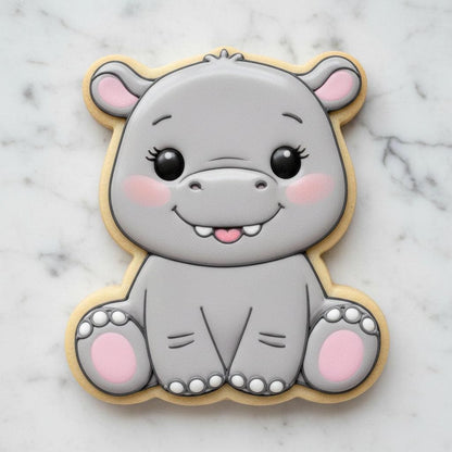 Baby Hippo Cookie Cutter | Safari Baby Shower Cookie Cutter | Cute Hippopotamus | Jungle Animal Cookie Cutter | Neutral Baby Party Party
