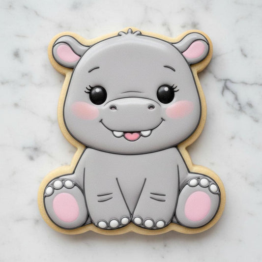 Baby Hippo Cookie Cutter | Safari Baby Shower Cookie Cutter | Cute Hippopotamus | Jungle Animal Cookie Cutter | Neutral Baby Party Party