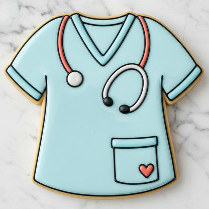 Nurse Scrubs Cookie Cutter | Medical Scrubs Cookie Cutter | Stethoscope Cookie | RN Gift | Nursing Graduation Cookie Cutter | Healthcare