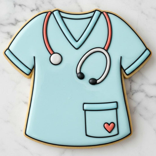 Nurse Scrubs Cookie Cutter | Medical Scrubs Cookie Cutter | Stethoscope Cookie | RN Gift | Nursing Graduation Cookie Cutter | Healthcare