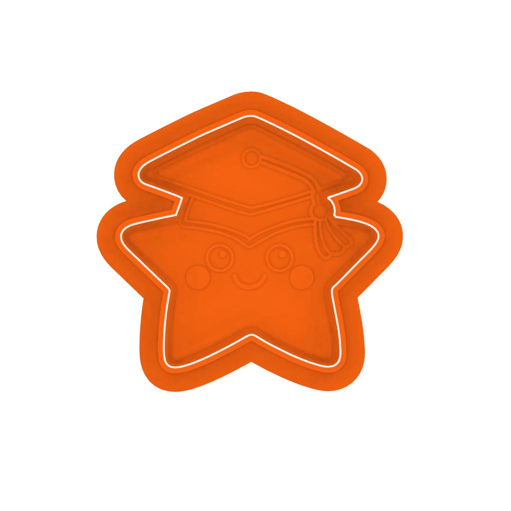 STL Graduation Star -  Cutter and Stamp with knobs - Digital Cookie Cutter STL File – 2", 3", and 4" Sizes Included
