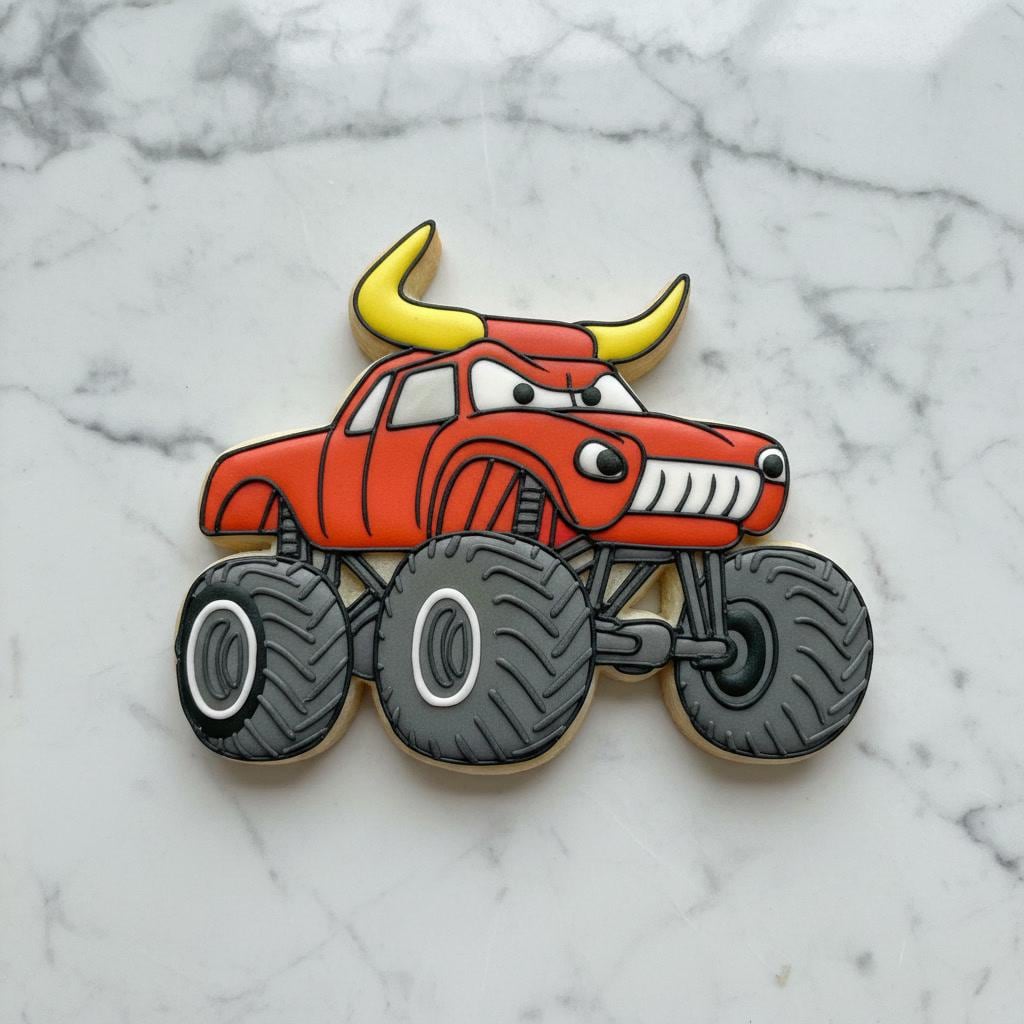 Monster_Truck loco_Toro | Monster Truck Bull | Loco Toro Monster Truck | Monster Jam Inspired Birthday Cookie | Truck Baking Tool
