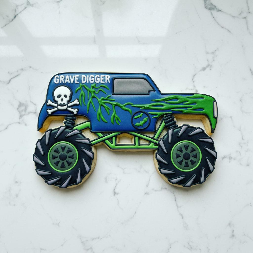 Monster_Truck Grave_Digger | Monster Truck Cookie Cutter | Grave Digger Inspired Cookie | Monster Jam Birthday Cookie Cutter