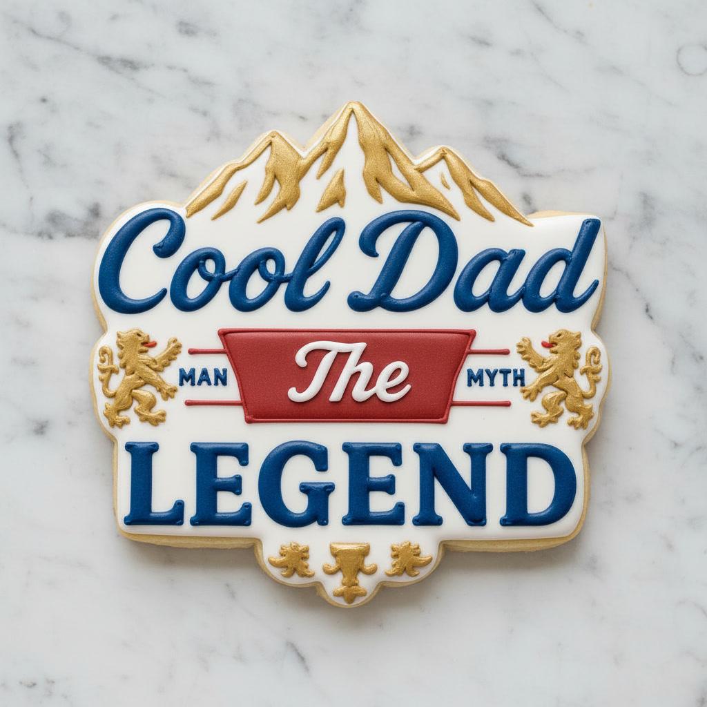 Cool Dad Cookie Cutter with Stamp & Stencil | Father’s Day Cookie Cutter | Dad Royal Icing Cookie Decor | Legend Dad Cookie