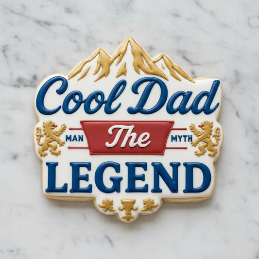 Cool Dad Cookie Cutter with Stamp & Stencil | Father’s Day Cookie Cutter | Dad Royal Icing Cookie Decor | Legend Dad Cookie