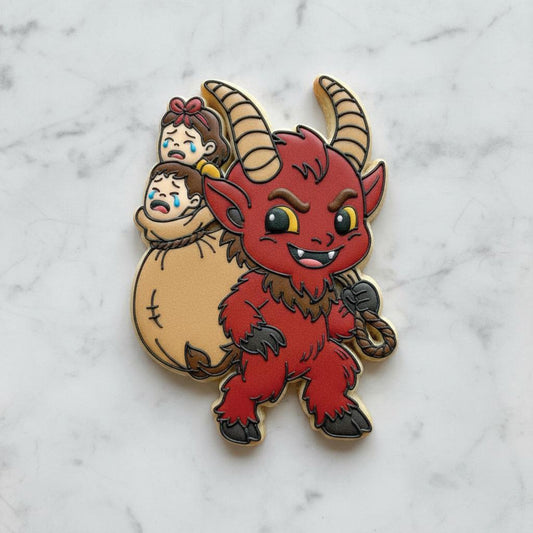Cute Krampus Cookie Cutter & Stencil Set | Christmas Party Cookie | Holiday Character Sugar Cookies | Winter Cookie | Krampusnacht