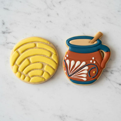 Concha and_Cafecito Cookie Cutter Set | Pan Dulce Cookie Cutter | Mexican Bakery Sugar Cookies | Fiesta Cookies | Hispanic Dessert