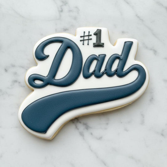 Number_1 Dad Cookie Cutter | Father’s Day Cookies with Stamp & Stencil | Best Dad Royal Icing Cookie Cutter for Fathers Day