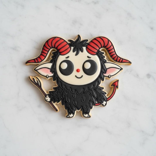 Cute Krampus Cookie Cutter & Stencil Set | Christmas Sugar Cookie Cutter | Holiday Folklore Cookie Decor | Krampusnacht Party Cookies