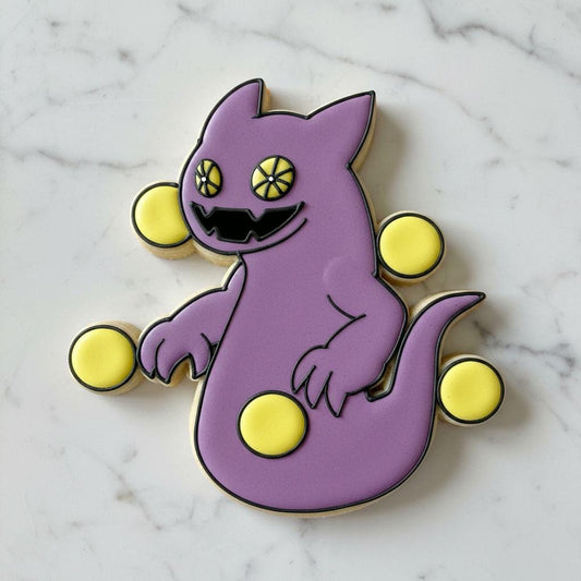 Ghazt Cookie Cutter & Stencil Set | Singing Monsters Inspired Cookie Cutter | Purple Ghost Monster Cookies | Gamer Birthday Party Decor