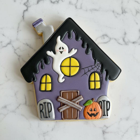Haunted Ghost_House Cookie Cutter | Halloween Ghost Cookie Cutter | Spooky House Cookie Cutter | Pumpkin Halloween Cookie Decorating Tool