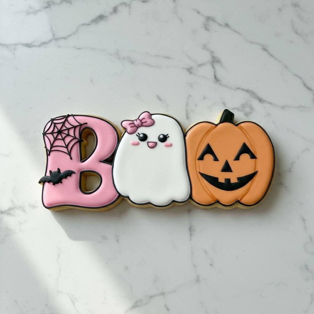 BOO Halloween Cookie Cutter | Cute Ghost & Pumpkin Cookie Cutter | Spooky Royal Icing Cookie Decorating Tool | Halloween Party Cookie Cutter