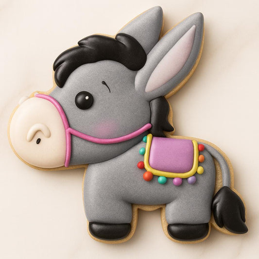 Christmas Donkey Cookie Cutter | Cute Holiday Donkey Cookie Stamp | Farm Animal Christmas Cookie Cutter | Festive Donkey Cookie