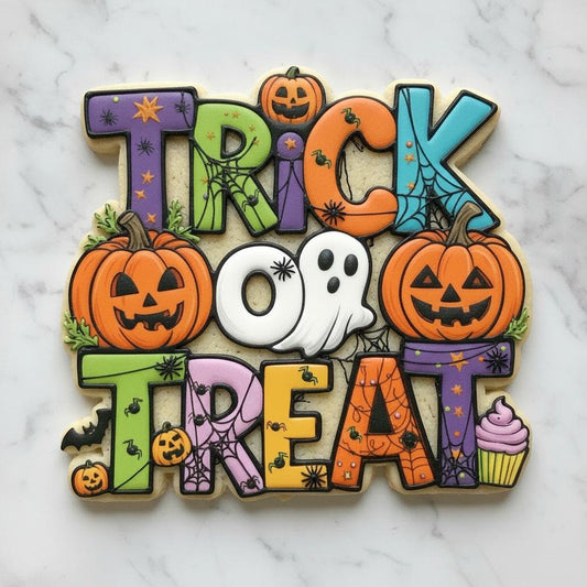 Trick or_Treat Halloween Cookie Cutter | Pumpkin & Ghost Cookie Cutter | Halloween Party Baking Cutter | Spooky Cookie Cutter