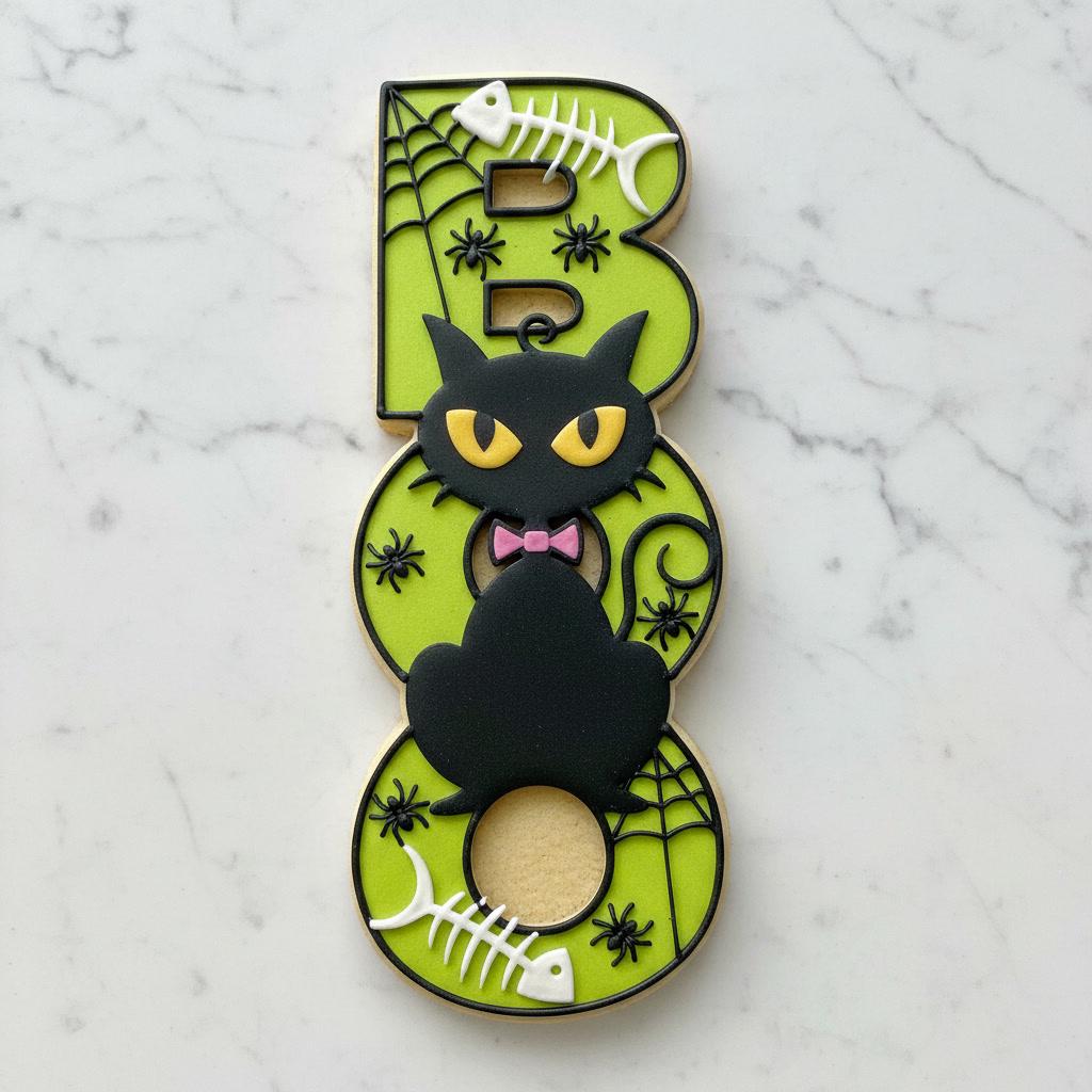 BOO Black_Cat Halloween Cookie Cutter | Spooky Cat Cookie Cutter | Cute Halloween Baking Cutter | Spooky BOO Cookie Cutter