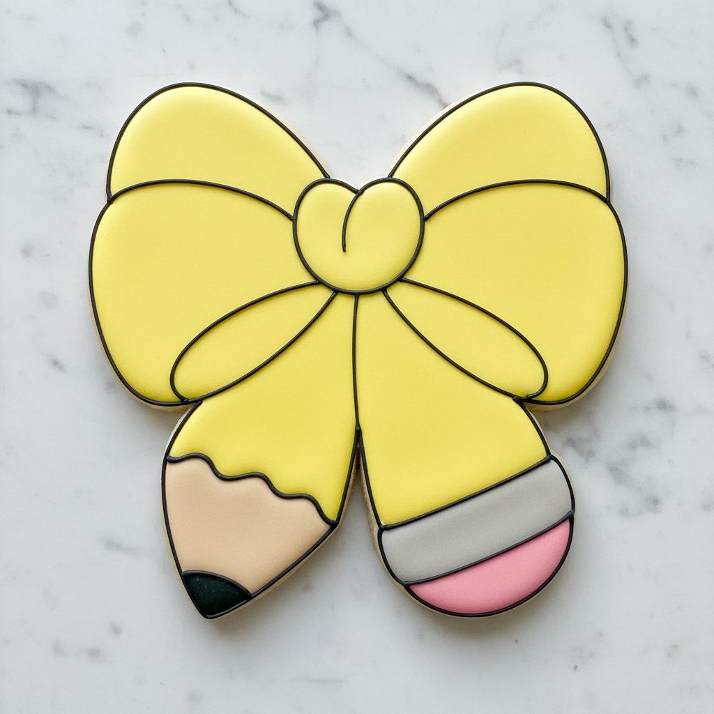 Pencil Bow Cookie Cutter | Back to School Pencil Bow Cookie Cutter | Teacher Appreciation Cookie Cutter | Pencil Bow Baking Cutter